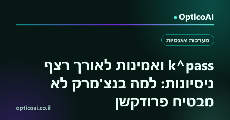 כרטיס שיתוף: pass^k ואמינות לאורך רצף ניסיונות: למה בנצ'מרק לא מבטיח פרודקשן, OpticoAI